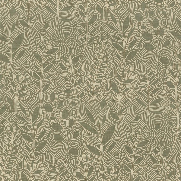 Astragale wallpaper in Kaki by Casamance