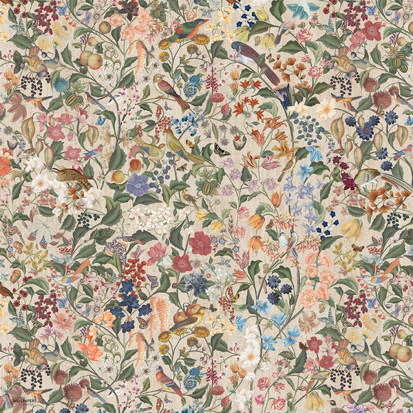 Blooming Fantasy behang van Iksel — Crackled Beige, detail