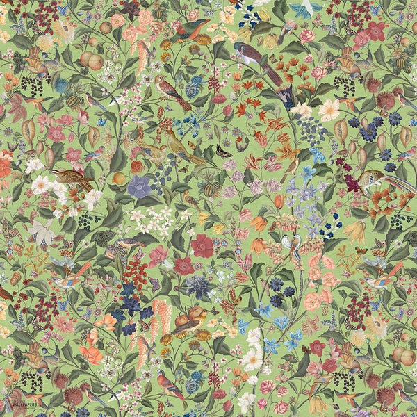 Blooming Fantasy behang van Iksel — Pear Green, detail