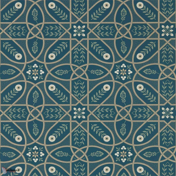 Brophy Trellis wallpaper in Deap Teal van Morris & Co
