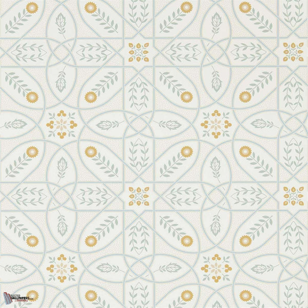 Brophy Trellis wallpaper in Ivory Sage van Morris & Co