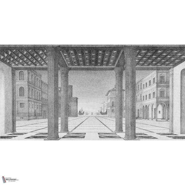 Brunelleschi Perspective wallpaper in Grey Tones by Iksel