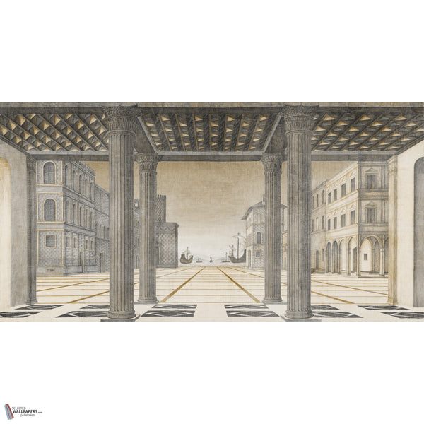 Brunelleschi Perspective wallpaper in Sepia Tones by Iksel