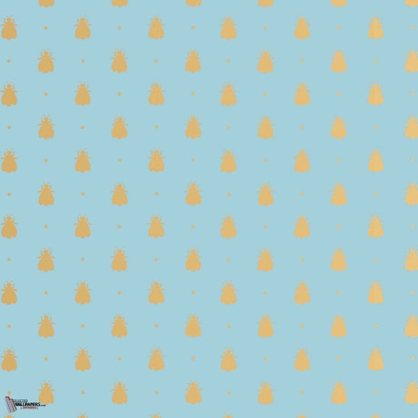 Bumble Bee behang in Blue van Farrow & Ball