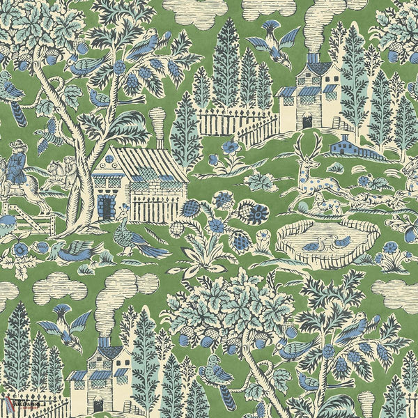 Home park behang-GP&J Baker-Emerald-Rol-Selected Wallpapers-Interiors