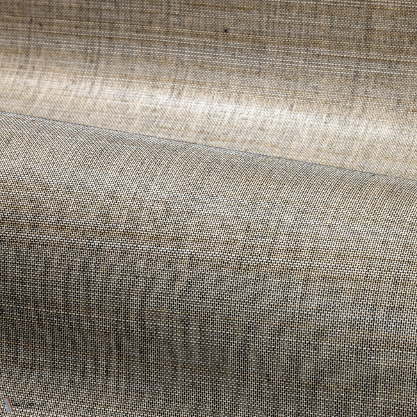 Abaca wallpaper in Noir de Lune Platine by Casamance