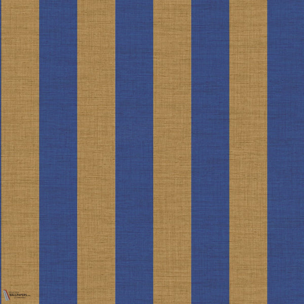 Beausoleil behang in Bleu Roi Bronze van Casamance