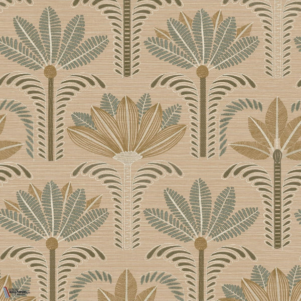 Dattara wallpaper in Beige/Eucalyptus by Casamance
