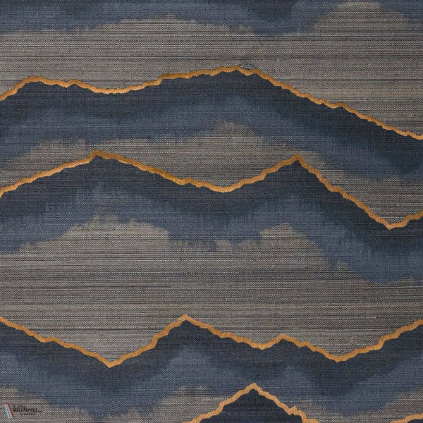 Hida behang in Bleu Nuit van Casamance