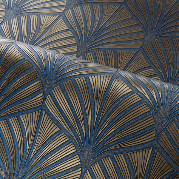 Nereides wallpaper in Bleu Roi/Dore by Casamance