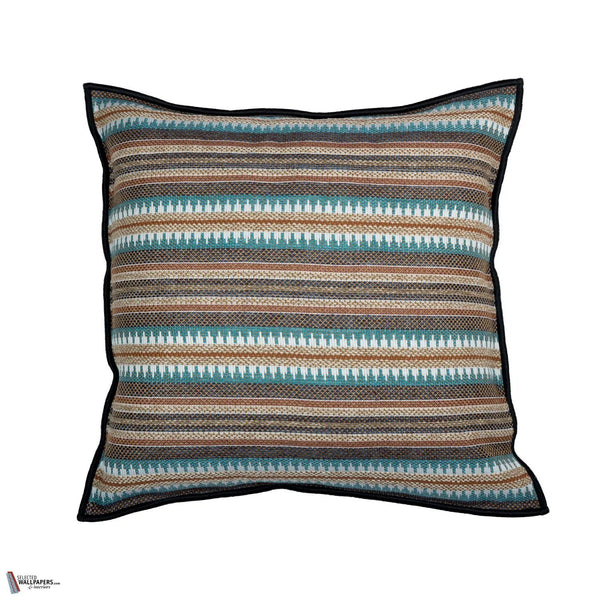 Serape coussin en Turquoise Marine de Casamance
