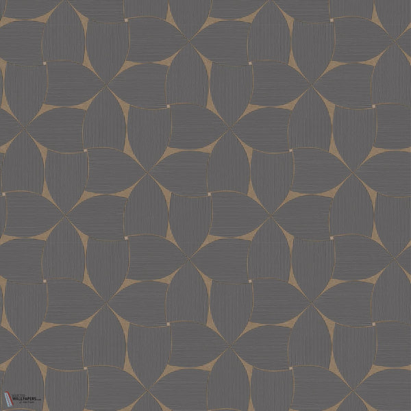 Sienna wallpaper in Anthracite/Doré by Casamance