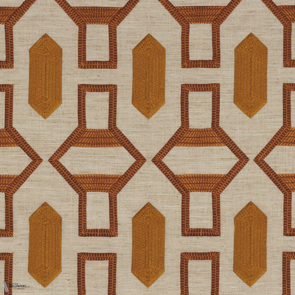 TALI wallpaper in Acajou / Orange Cannelle van Casamance