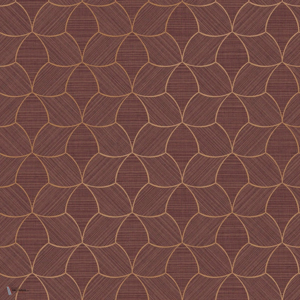 Tressana papier peint en Pourpe/Cuive de Casamance