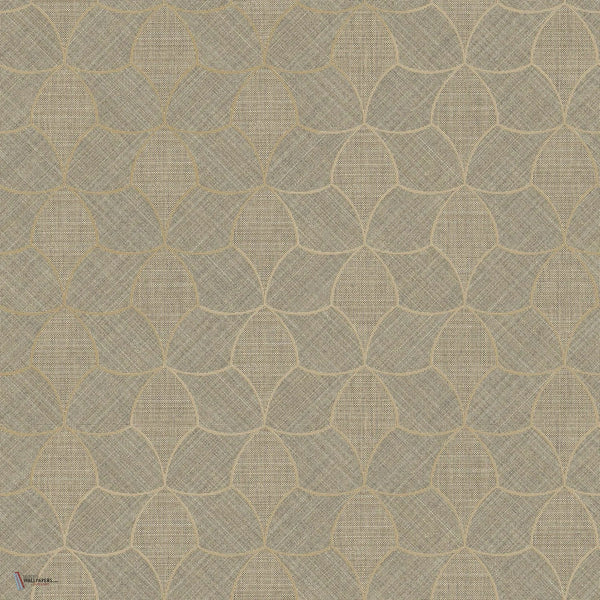 Tressana papier peint en Sepia/Dore de Casamance
