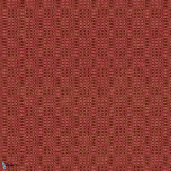 Chessboard behang in Red Bindi van Texam