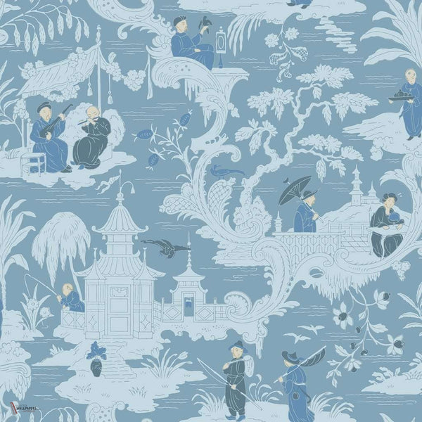 Chinese Toile wallpaper in Ice Blue van Cole & Son