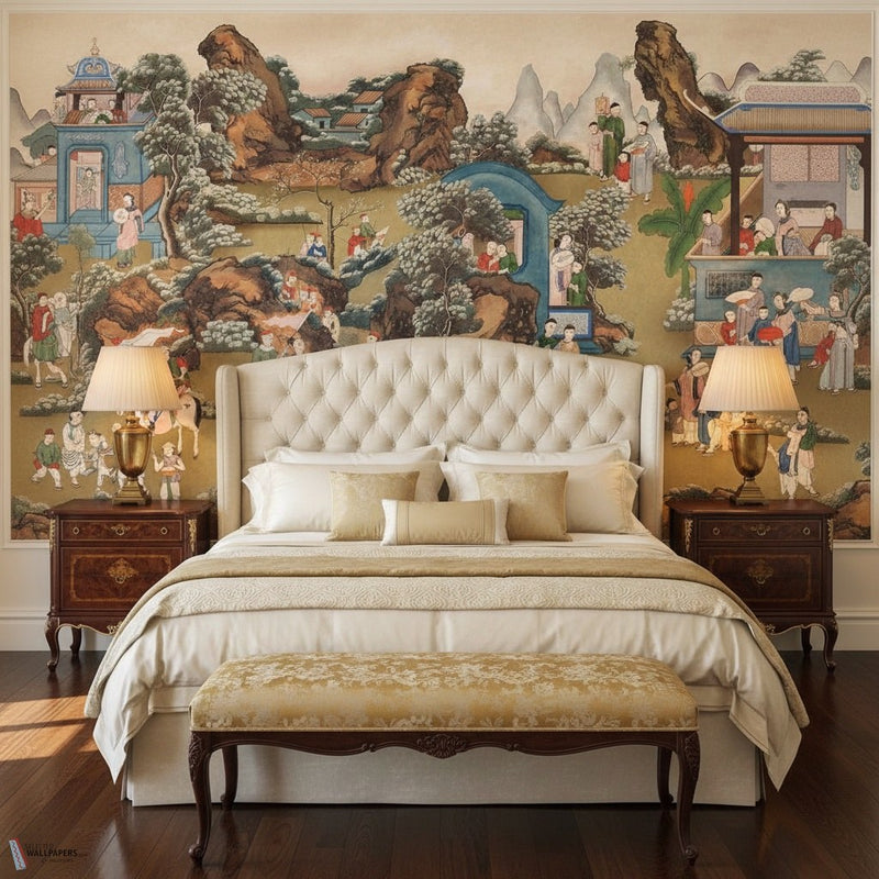 Chinese Suite behang van Iksel — sfeerbeeld in een klassiek interieur