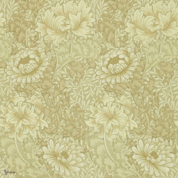 Chrysanthemum wallpaper in Ivory/Canvas van Morris & Co