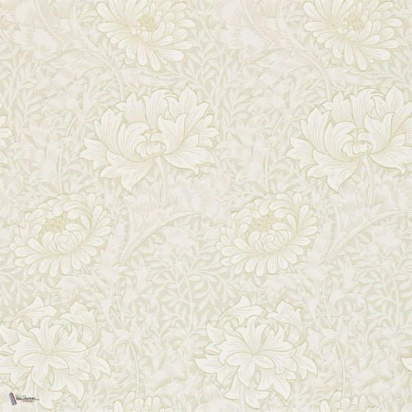 Chrysanthemum wallpaper in Chalk van Morris & Co