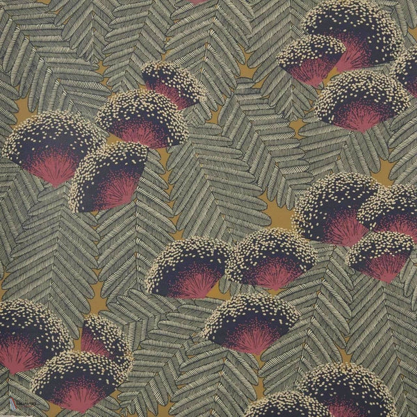Clarice behang in Jet van 1838 wallcoverings
