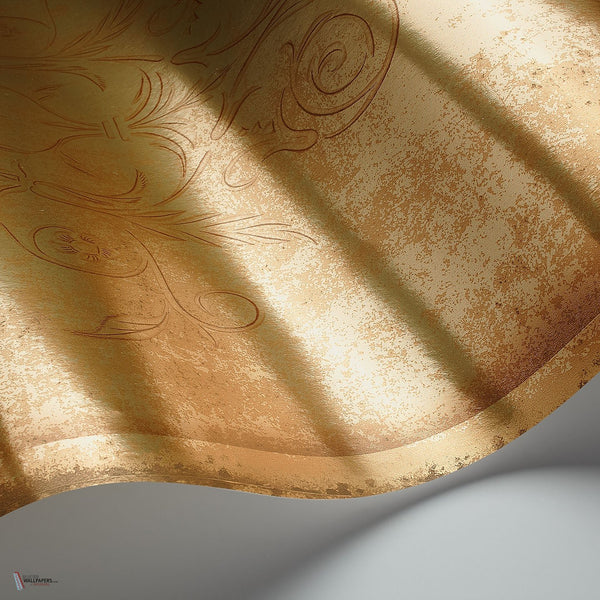 Albery behang in Copper on Foil van Cole & Son