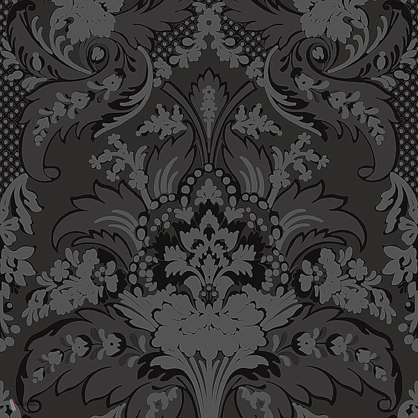 Aldwych behang in Glitter Silver on Black van Cole & Son