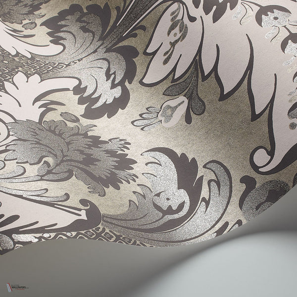 Aldwych behang in Glitter Silver on Metallic Gilver van Cole & Son