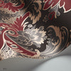 Aldwych behang in Metallic Gilver & Crimson on Charcoal van Cole & Son