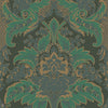 Aldwych behang in Metallic Gold & Viridian on Dark Viridian van Cole & Son