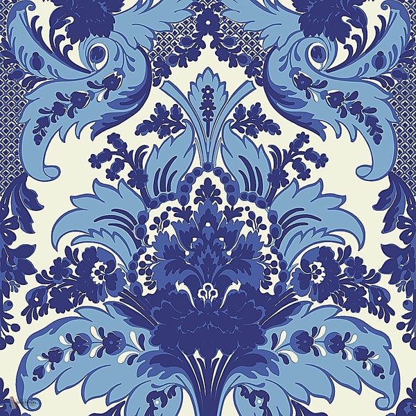 Aldwych behang in Multi Blue on White van Cole & Son
