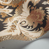 Aldwych behang in Parchment & Glitter Gold on Charcoal van Cole & Son