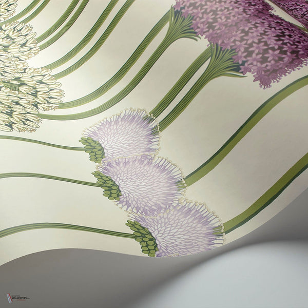Allium behang in Mulberry, Blush & Lilac on Chalk van Cole & Son
