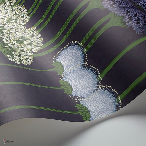 Allium behang in Mulberry & Heather on Violet van Cole & Son