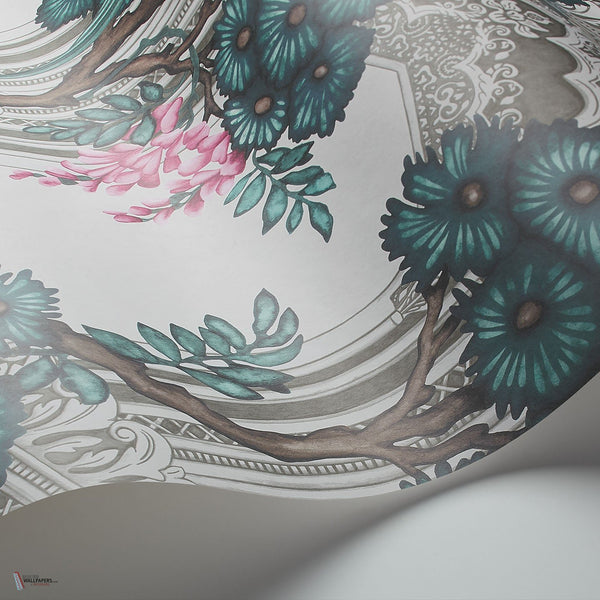 Babylon behang in Teal & Pink van Cole & Son