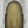 Bahia behang in Metallic Gold, Soot & Snow van Cole & Son