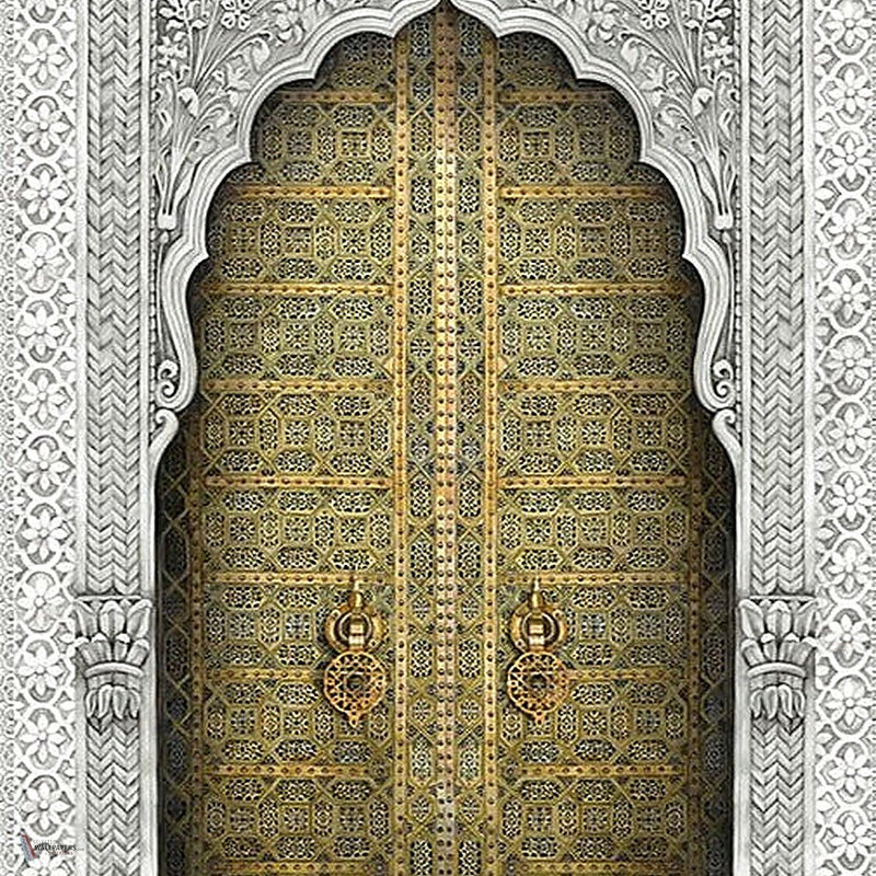 Bahia Tapete in Metallic Gold, Soot & Snow von Cole & Son