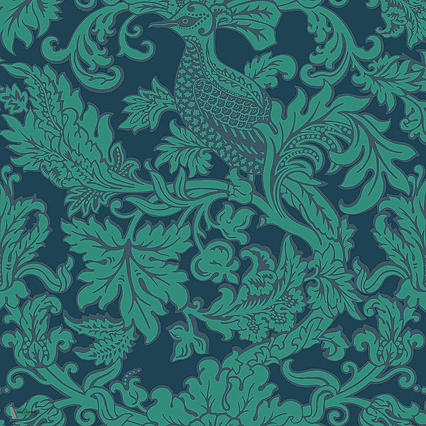 Balabina behang in Teal on Midnight van Cole & Son