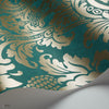 Blake behang in Metallic Gold on Teal van Cole & Son