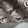 Blake behang in Metallic Pewter on Charcoal van Cole & Son