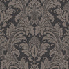 Blake behang in Metallic Pewter on Charcoal van Cole & Son