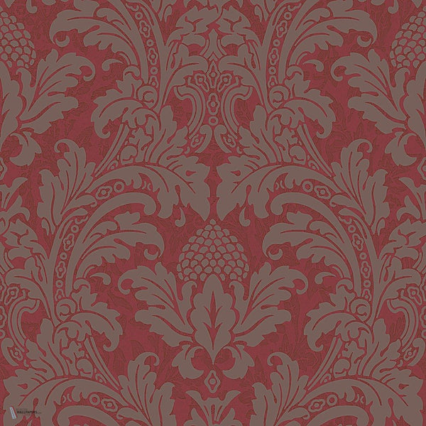Blake behang in Metallic Pewter on Red van Cole & Son