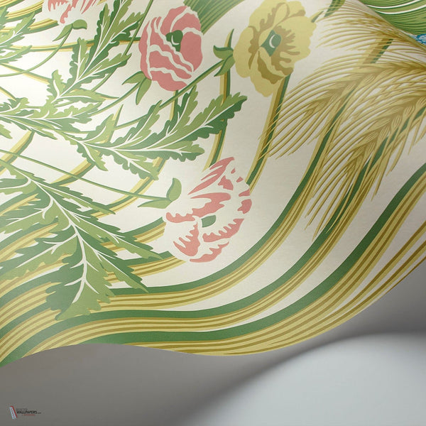 Bluebell behang in Leaf Green & Cerulean Sky on Chalk van Cole & Son