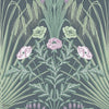 Bluebell behang in Sage, Mint & Lilac on Dark Viridian van Cole & Son
