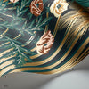Bluebell behang in Viridian, Metallic Gold & Coral on Dark Viridian van Cole & Son