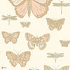 Butterflies & Dragonflies behang in Alabaster & Metallic Gold on Pale Cream van Cole & Son