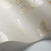Butterflies & Dragonflies behang in Metallic Gilver & White on Stone van Cole & Son