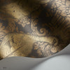 Byron behang in Metallic Gold & Bronze on Charcoal van Cole & Son