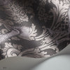 Byron behang in Metallic Lilac Grey & Mink on Charcoal van Cole & Son