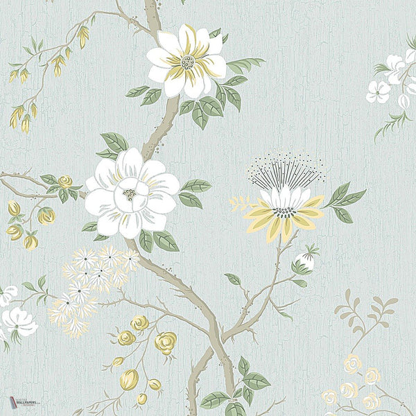 Camellia behang in Lemon & Sage on Sea Foam van Cole & Son